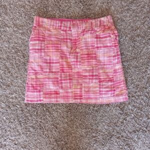 Adorable Cotton Plaid British Khaki Mini Skirt Size 2